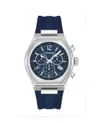 Ferragamo Tonneu Chrono Silicone Watch Man Wrist Watch Silver Size Onesize Stainless Steel In Silver