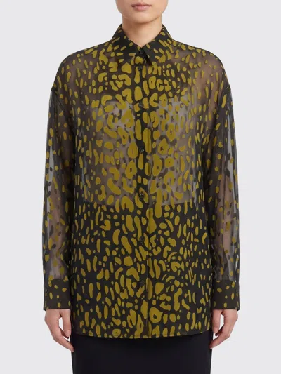 Ferragamo Georgette Devor Shirt In Brown