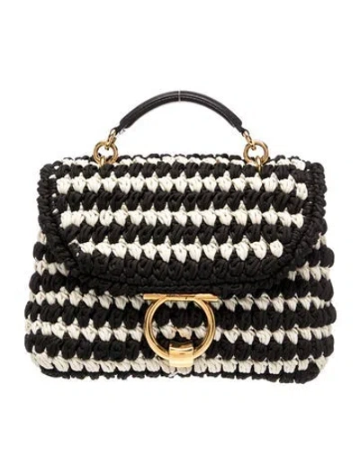 Pre-owned Ferragamo Top Handle Bag In Black