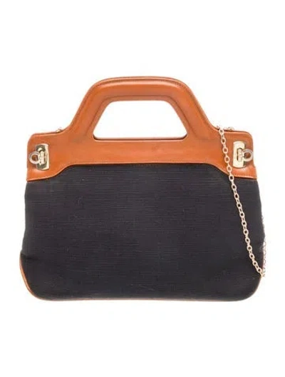 Pre-owned Ferragamo Top Handle Bag In Black