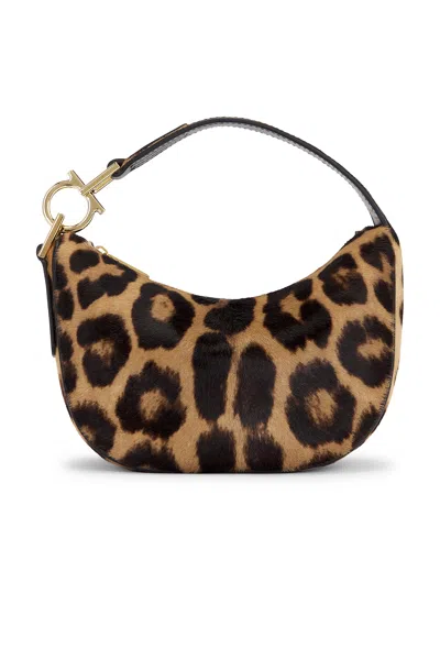 Ferragamo Leopard Print Extra Small Hobo In Animal Print
