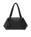 Ferragamo The Scarf Bag Black Shoulder Bag With Braided Handles And Folded Corners In Leather Woman In Black