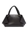 Ferragamo The Scarf Bag Black Shoulder Bag With Braided Handles And Folded Corners In Leather Woman In Black