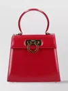 Ferragamo Top Handle Tote Bag With Gold-tone Hardware In Red