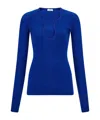 Ferragamo Top With Rippled Neckline In Blue