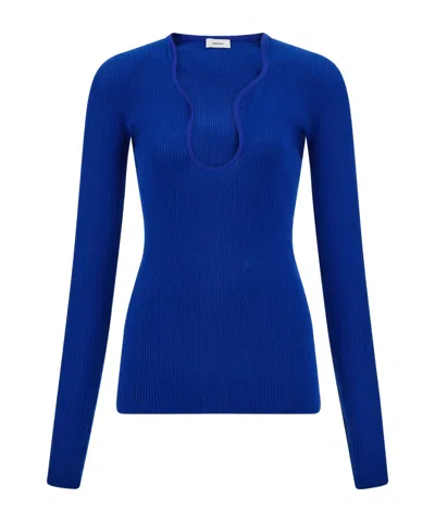 FERRAGAMO TOP WITH RIPPLED NECKLINE
