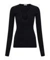 Ferragamo Top With Rippled Neckline In Black