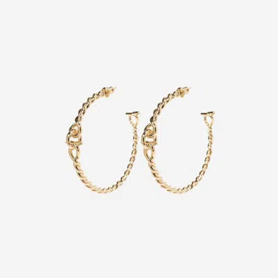 Ferragamo Torchon Weave Hook Earrings In Gold