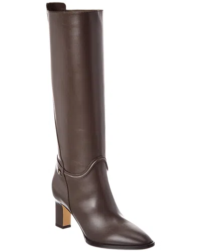 Ferragamo Torris Leather Boot In Purple