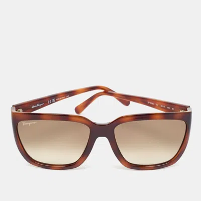 Pre-owned Ferragamo Tortoise Brown Sa1018s Frame Square Sunglasses