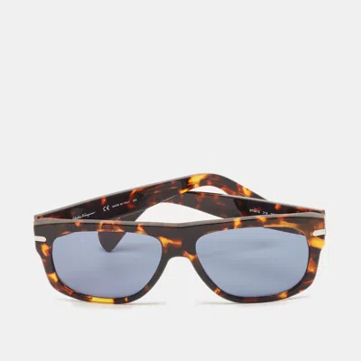 Pre-owned Ferragamo Tortoise Brown/blue Sf991s Frame Square Sunglasses