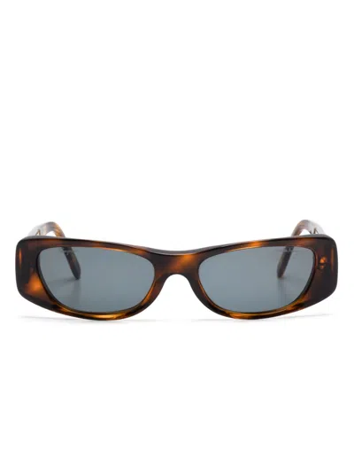 Pre-owned Ferragamo Tortoiseshell-effect Sunglasses In Brown