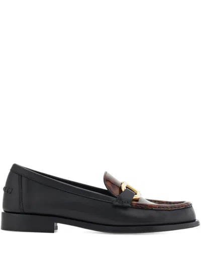 Ferragamo Tortoiseshell Gancio Loafers In Multi