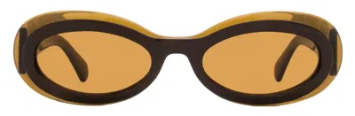 Ferragamo Tortoiseshell Oval Sunglasses In Black