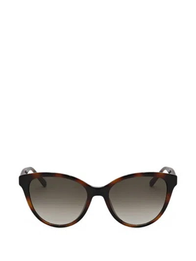 Ferragamo Tortoiseshell-effect Cat-eye Sunglasses In Multi