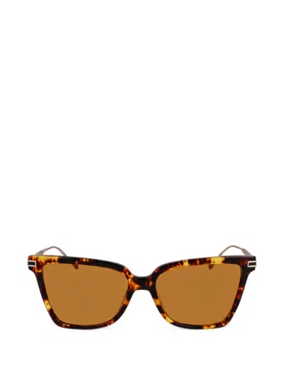 Ferragamo Tortoiseshell-effect Sunglasses In Multi