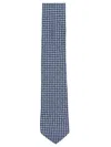Ferragamo Tortoiseshell-print Silk Tie In Blue
