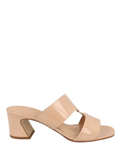 Ferragamo Tot 55 Patent Leather Sandals In Neutral