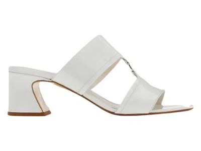 Pre-owned Ferragamo Tot 55 Sandals (women's) Sneakers In White
