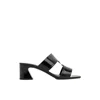 Ferragamo Tot Patent Sandal In Black