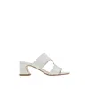Ferragamo Tot Patent Sandal In White