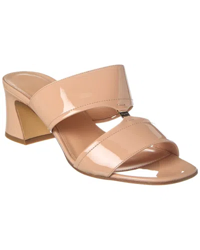 Ferragamo Tot Patent Sandal In Beige