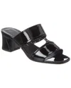 Ferragamo Tot Patent Sandal In Black
