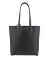Ferragamo Grained Leather Tote Bag Textured Finish In Black