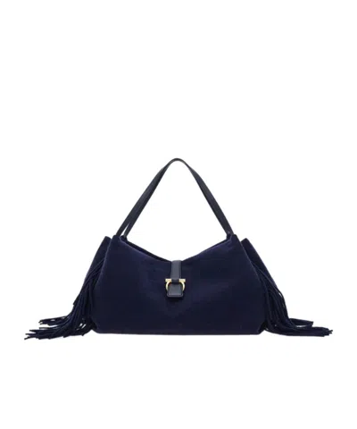Ferragamo Tote Bag (l) In Blue