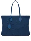 Ferragamo Large Monogram Tote Bag In Blue
