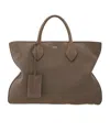 Ferragamo Large Leather Tote Bag In Brown