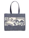 Ferragamo Denim Tote Bag In Denim