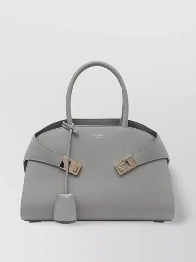 Ferragamo Tote Bag Structured Detachable Strap In Brown