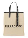 Ferragamo Canvas Tote Bag With Logo