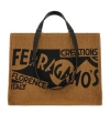 Ferragamo Large Tote Bag With Logo In Brown