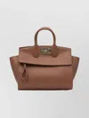 Ferragamo Tote Bag With Top Handle And Strap In Brown