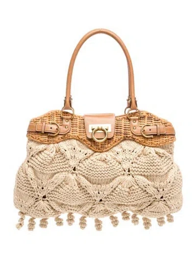 Pre-owned Ferragamo Tote Vintage In Neutrals