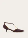 Ferragamo Maroon Pointed Toe Pumps In Burgundy