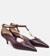 Ferragamo Traci 40 Leather Pumps In Burgundy