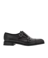 Ferragamo Double-monkstrap Leather Monk Shoes In Black