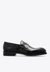 Ferragamo Tramezza Leather Loafers In Black