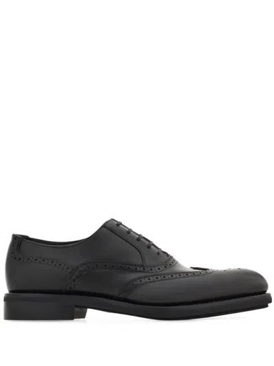 Ferragamo Tramezza Oxford Shoes In Black