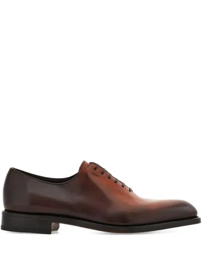Ferragamo Tramezza Plain Toe Oxford In Brown
