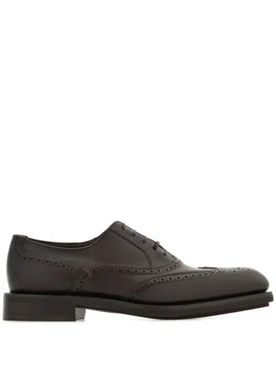 Ferragamo Tramezza Oxford Shoes In Brown
