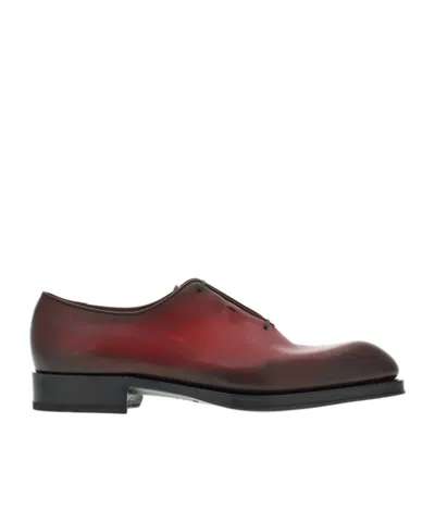 Ferragamo Man Oxford With Covered Laces In Flame Red