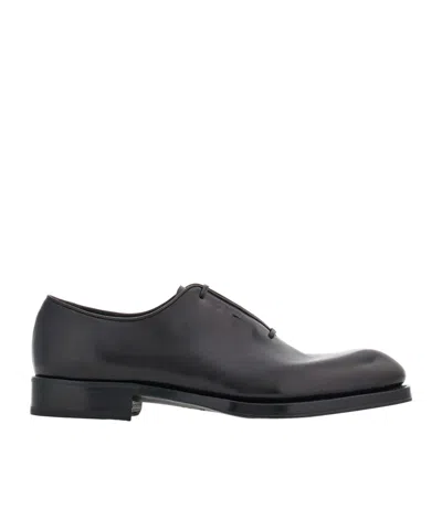 Ferragamo Tramezza Oxford With Covered Laces In Black