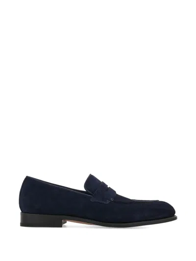 Ferragamo Tramezza Penny Loafers In Blue