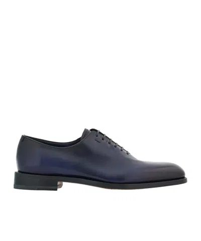 Ferragamo Gradient Leather Oxford Shoes In Blue