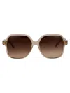 Ferragamo Transparent Beige Acetate Sunglasses In Brown