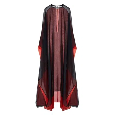 Ferragamo Transparent Organza Tunic Dress In Multi